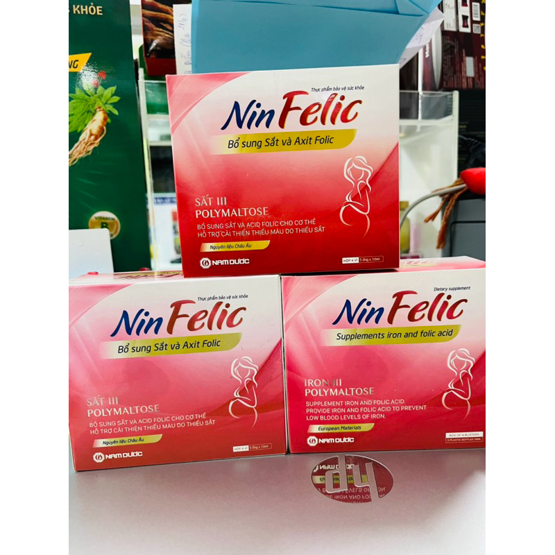 Nin FELIC bổ sung sắt và Axit folic hộp 20 ống nhựa