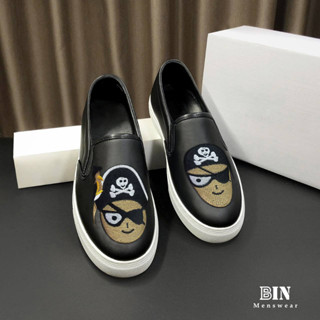 Giày Lười Nam Slip-on hoạ tiết Cướp Biển, mẫu giày Slipon nam hot 2025