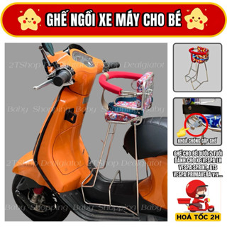 Ghế Ngồi Xe Máy Cho Bé Dưới 2 Tuổi Có Tựa Lưng - Dành Cho Xe Vespa LX, Vespa Sprint, Primavera, GTS