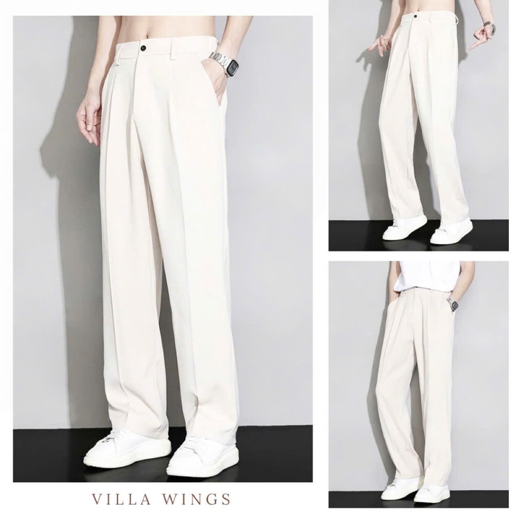 Quần Tây Nam Villa Wings Quần Âu Nam Kiểu Ống Rộng Phong Cách Hàn Quốc Cao Cấp