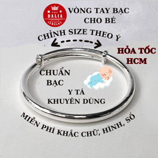 Lắc bạc cho bé khắc tên theo yêu cầu, khắc chữ, số hình, ngày sinh DaLiA Jewelry vòng bạc bạc cho bé có gắn chuông charm