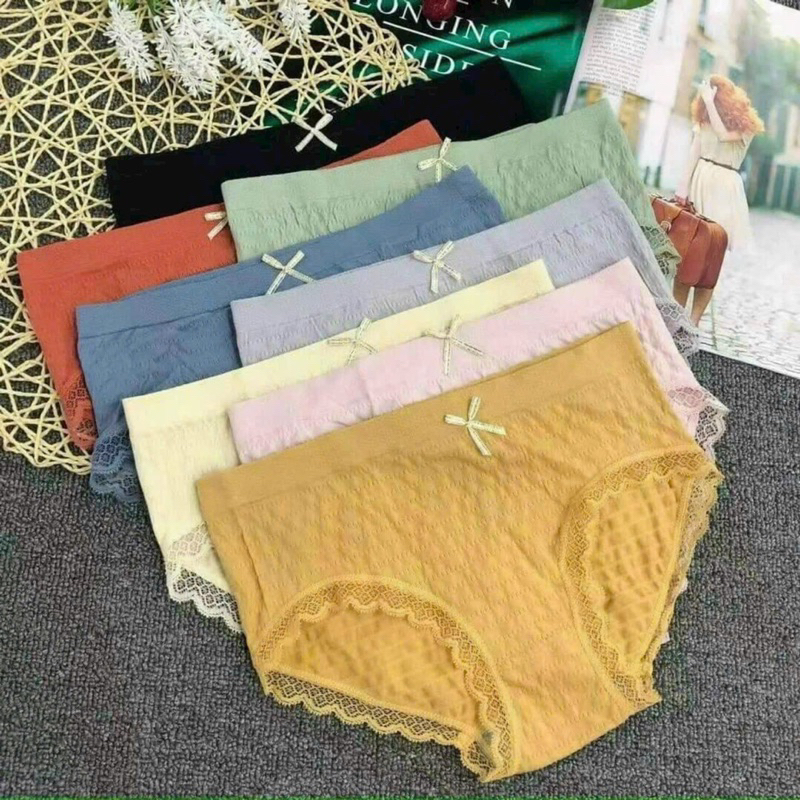 Set 5 quần lót Muji Xuất nhật, cotton dệt kim, thông hơi thoáng khí, đáy tổ ong, nhiều màu - Helen s