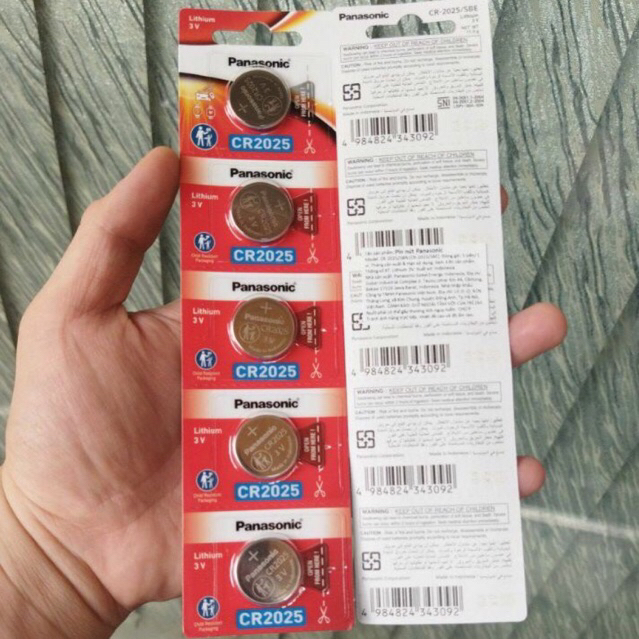 Vỉ 5 Pin CMOS PANASONIC CR2032 / CR2025 / CR2016..Pin 3v Hàng Nhập Khẩu CHÍNH HÃNG