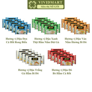 [SET10GÓI]-ASIAFOODS- Cháo Asim (có gói rau thịt thật) 5 vị: Đậu ván, Đậu xanh, Đậu đỏ, Đậu trắng, Đậu đen (72-74g/gói)