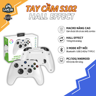 Tay cầm chơi game không dây S102 với Hall Effect, chức năng Macro nâng cao cho PC, Laptop, Android, iOS