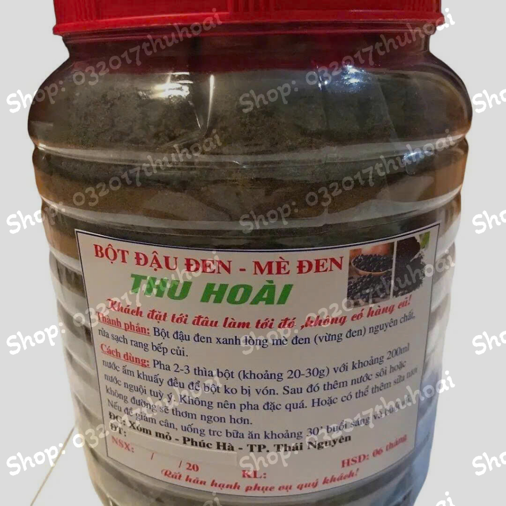 [1kg] Bột đậu đen mè đen nguyên chất nhà làm (các hạt rửa sạch, rang thủ công bếp củi).