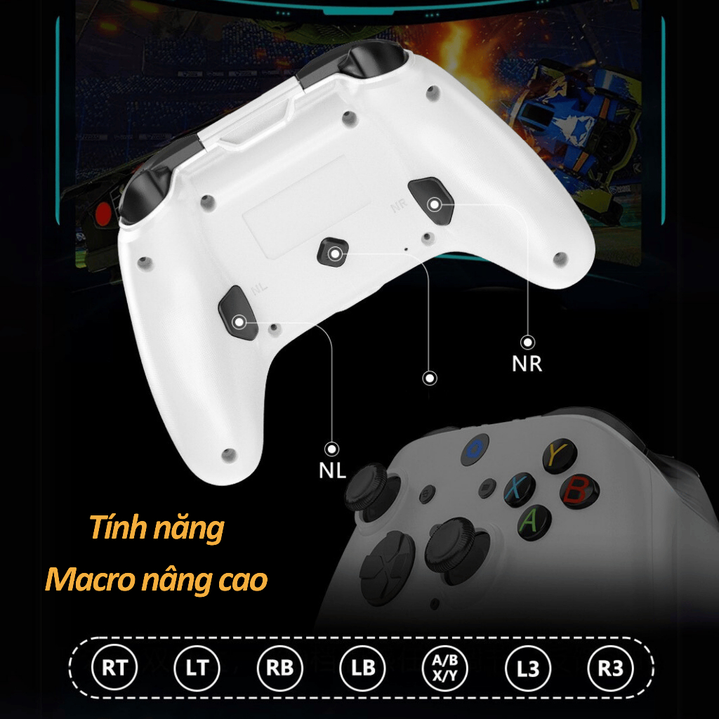 Tay cầm chơi game không dây S102 với Hall Effect, chức năng Macro nâng cao cho PC, Laptop, Android, iOS | BigBuy360 - bigbuy360.vn