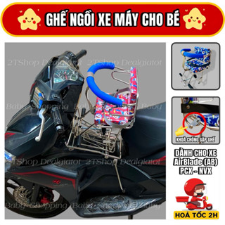 Ghế Ngồi Xe Máy Cho Bé Dưới 2 Tuổi - Dành Cho Xe AB(AirBlade), PCX, NVX (ghế móc baga)