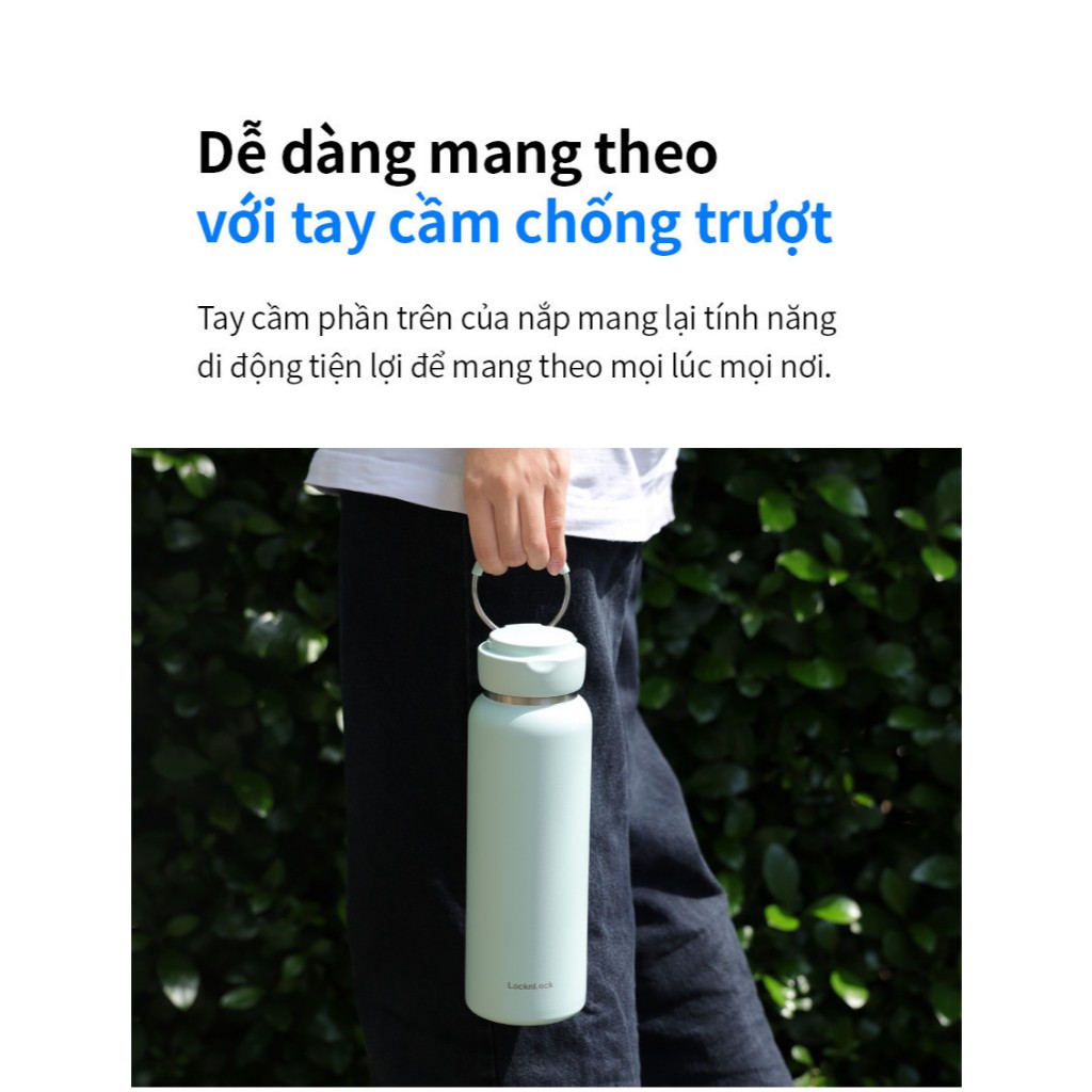 Bình Giữ Nhiệt LocknLock 650ML-800ML Sling Ring Có Quai Xách Cute Màu Pastel LHC4321-4322 T2C Mall | BigBuy360 - bigbuy360.vn