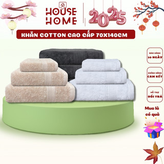  Khăn tắm khăn mặt cotton cao cấp 70x140cm chất bông sợi tự nhiên siêu mềm mịn thấm hút tốt vải không xù - HousetoHome 