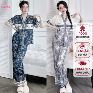  Bộ Pijama Lụa Latin Cao Cấp Sang Chảnh Lavia Chất Lụa Latin Hàng Loại 1 Siêu Mềm Mát Không Nhăn Áo Cộc Quần Dài P6 