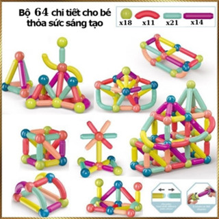Đồ Chơi Xếp Hình Nam Châm Từ Tính 💝Freeship💝 Đồ Chơi Xếp Hình Nam Châm Thông Minh An Toàn Cho Bé