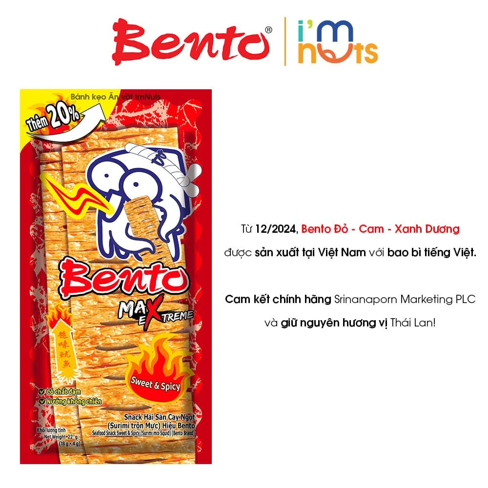 Mực Bento Thái Lan gói Đỏ lớn 22g