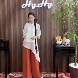 Hạ An - Set Pháp Phục Đi chùa Nữ Big Size Tay Lỡ Tà Xéo Sang Trọng-HyHy