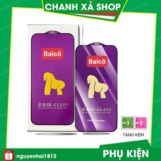 Kính cường lực iphone baikô tím full màn bảo vệ loa 7 8 7plus 8plus x xsmax 11 12 13 14 15 16 pro max promax plus