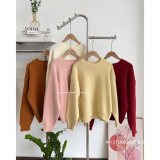   Hàng QC L1  Áo len trơn basic cổ tròn tay dài form rộng nhiều màu Ulzzang 