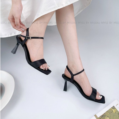 Giày sandal nữ MYSS bảng ngang quai sau gót nhọn 7 cm thời trang - SD137