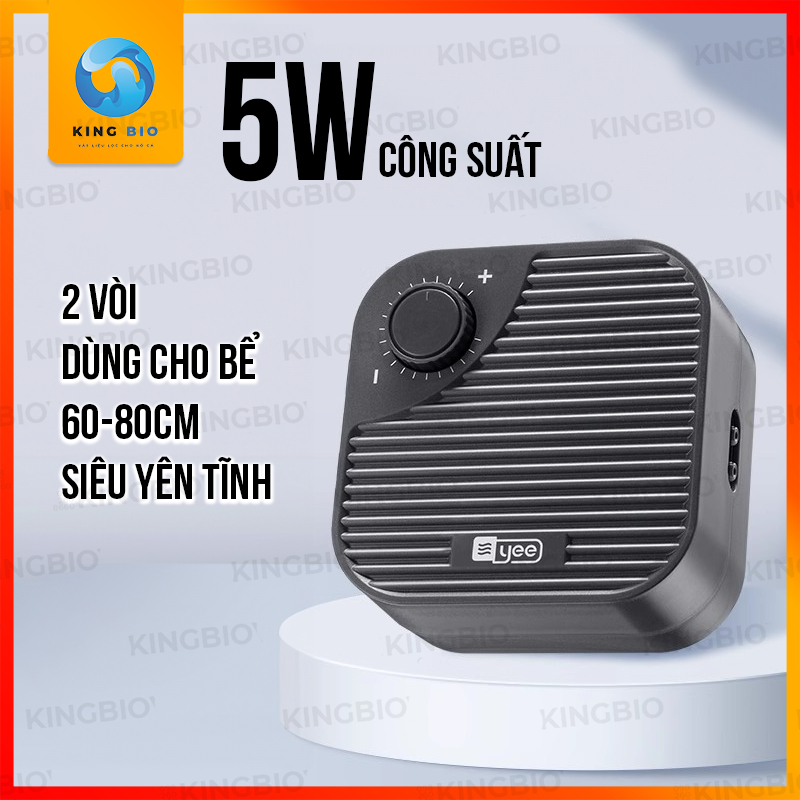 Máy Sủi Oxy YEE THẾ HỆ 5 Cao Cấp 5w |8w ,2 Màu TRẮNG | ĐEN - Siêu êm, Siêu Bền, Siêu Khỏe