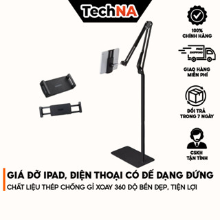 Giá Đỡ iPad, Điện Thoại Đa Năng Đế Thép Chống Gỉ, Siêu Chắc Chắn, Xoay 360°, Bền Đẹp - TECHNA STORE