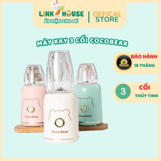 Máy Xay Đa Năng 3 Cối Coco Bear, Máy Xay Đồ Ăn Dặm Cho Bé, Xay Rau Củ, Thịt Cá