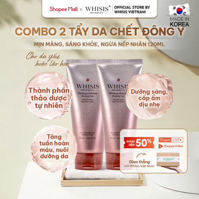 Combo 2 Gel Tẩy Da Chết Nguyên Liệu Đông Y WHISIS Giảm Nám Và Sạm Da Cho Da Xỉn Màu, Thâm Sạm 120ml