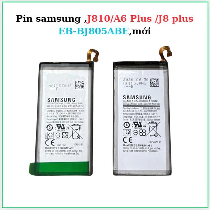 Pin samsung  J810/A6 plus/J8 plus/EB-BJ805ABE,mới