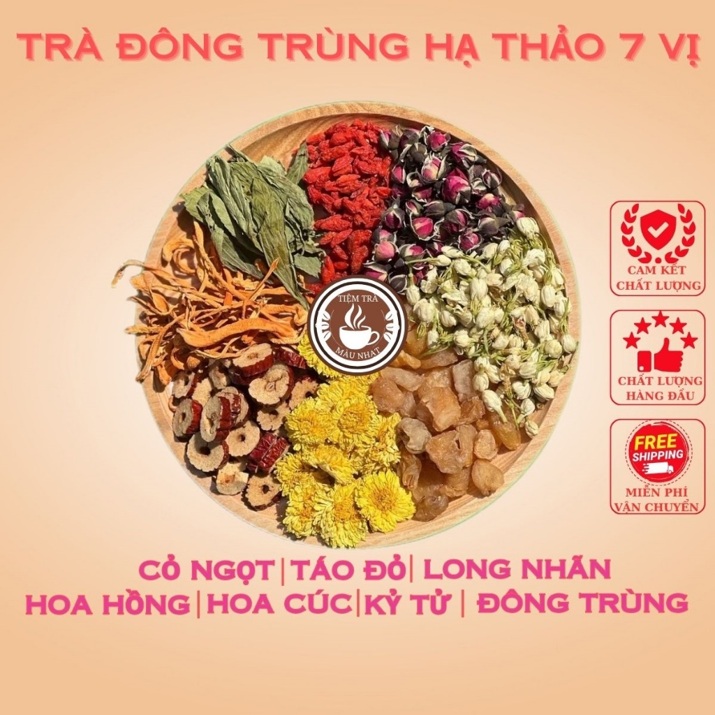 Trà Thảo Mộc Đông Trùng Hạ Thảo 7 Vị Dưỡng Nhan Giúp Đẹp Da, Tăng Cường Sinh Lý