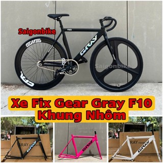 Xe Đạp Thể Thao Fix Gear Khung Nhôm Gray F10, Ghi Đông Bản Dẹp (Kèm Dây Strap Và Đồ Lắp)