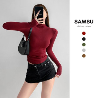 Áo Thun Giữ Nhiệt Dài Tay Cổ Lọ 3cm - 5cm Đen Trắng Chất Thun Gân Tăm Mặc Thu Đông Samsu.clothing_saigon