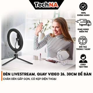Đèn Livestream, Quay Video 26, 30cm Để Bàn, Chân Đèn Gấp Gọn, Có Kẹp Điện Thoại -TECHNA STORE
