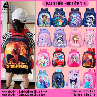 Balo cho bé tiểu học lớp 1-5,  cặp trẻ em đi học 6-10 tuổi bé trai, gái người nhện kuromi melody siêu nhân elsa BBG0724