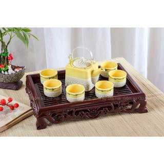  Bộ Ấm Chén Bát Tràng Men Rạn 3 Màu Vàng Xanh Trắng Gốm Sứ Cao Cấp 250ml 300ml Thiết Kế Tinh Tế Sang Trọng 