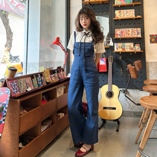 DENIM JUMPSUIT - Jumpsuit denim hai dây - AIMEE