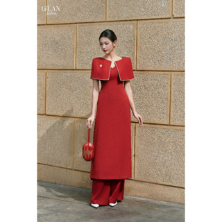 GILAN| Set Áo dài Thiên Ý chất liệu chéo Ý dày dặn, sang trọng