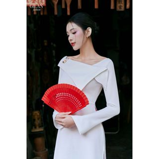 GILAN | Set áo dài Lan Ngọc chất liệu chéo Ý cao cấp dày dặn, thiết kế sang trọng, thanh lịch