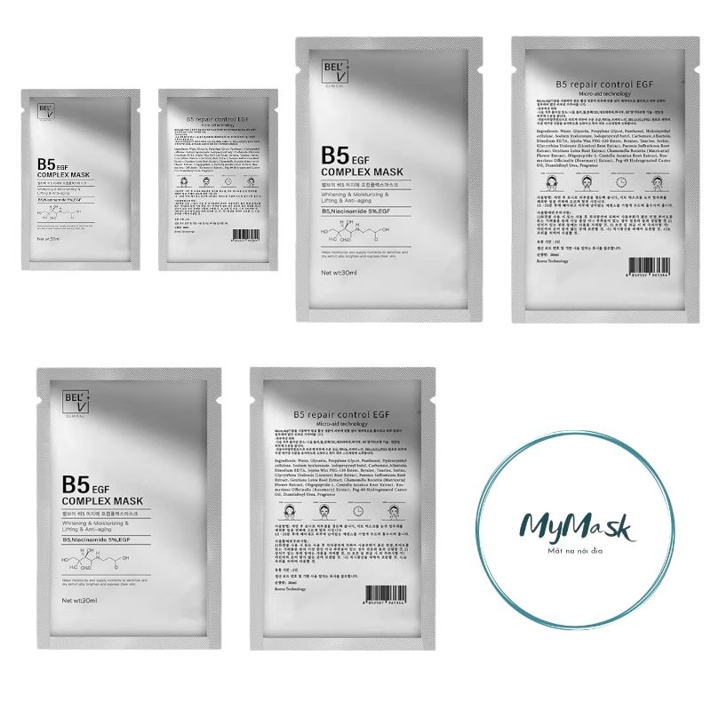 Combo B5 [Bạc]Cấp Ẩm Dưỡng Trắng Tái Tạo Phục Hồi Cho Da , Sau Pell , Da Nhạy Cảm , Skincare - Cho M