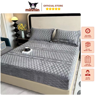 Bộ ga gối nỉ tuyết COCO chất liệu mềm mại siêu ấm cho mùa đông , Bộ 3 món ga giường vỏ gối nỉ nhung