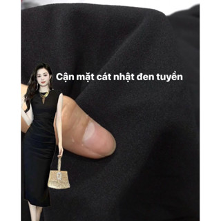 VẢ CÁT HÀN CAT NHẬT  ĐEN TUYỀN. co giãn 4c may bộ, đầm nữ đều đẹp. Co giãn thoải mái chỉ 35k:m