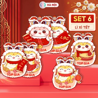 Bao lì xì Tết 2025 TopGia Combo 6 bao lì xì phiên bản xuân Ất Tỵ