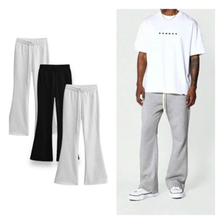 Quần Loe Nhẹ Nỉ 2 da Nam Nữ unisex Chất nỉ quần thể thao ống rộng Mullet Hot Trend