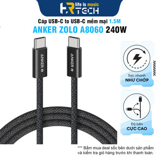 Cáp Dù Anker Zolo C To C 240w Chống Bám Bẩn A8060 Dài 1.5m