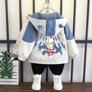  ÁO KHOÁC GIÓ LÓT NỈ CHO BÉ IN HÌNH SIÊU NHÂN Ultraman CỰC ĐẸP cản gió cản nước hiệu quả 
