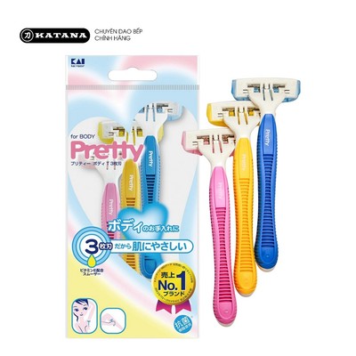 Dao cạo nữ cao cấp thương hiệu KAI Nhật Pretty Body gói 3 chiếc