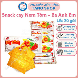   Lốc 30 gói  Snack miếng cay nem tôm | Ăn vặt tuổi thơ ngon rẻ 