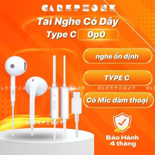  Tai Nghe Có Dây Oppo Type-C Có Micro HD Nhét Tai Chống ồn âm thanh ổn hay bảo hành 6 tháng 
