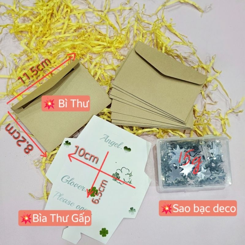 Sét 20 Bì Thư, Phong Bì, Thư Gấp Gói Ảnh Thẻ Quà Thư Viết Thư