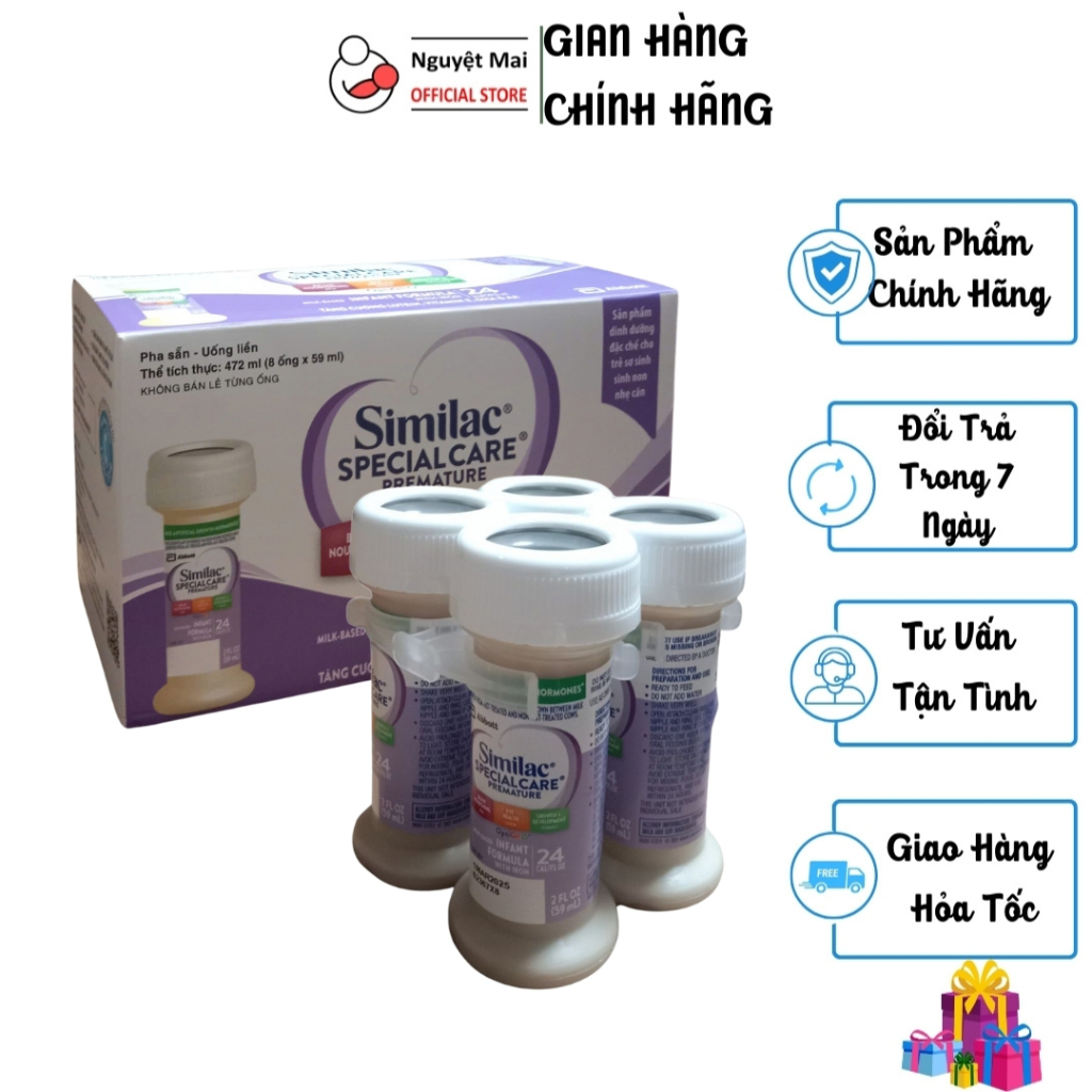 Hộp 8 Ống Sữa Nước Similac Special Care Premature 24 Cal/fl oz - Ống 59ml date 8/2026