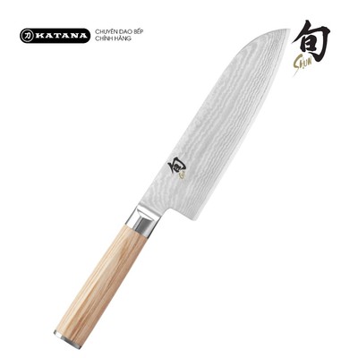 Dao thái đa năng cao cấp KAI Nhật Bản - Shun Classic White Santoku thép VG-Max Damascus 69 lớp DM0702W (180mm)