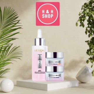 [Mã COSBAUH3 giảm 8% đơn 300K] Bộ Serum, kem ngày & kem đêm sáng da tức thì Glycolic Bright Loreal Paris