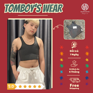 Áo Nịt Ngực Tròng Cổ Tomboy Gen Thun Viền Nhỏ Không Gài Thể Thao Tập Gym Nữ Ba Lỗ Thun Trơn Cotton Bigsize Nguyễn Nguyên